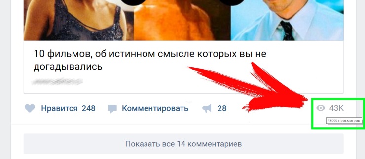 Просмотры публикации Вконтакте что это